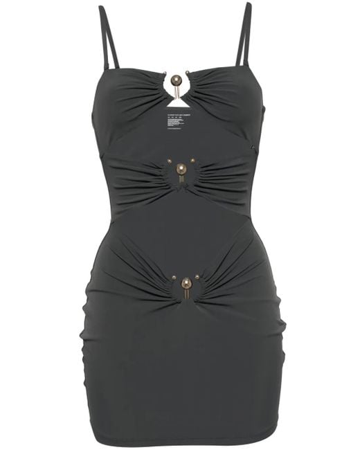 Christopher Esber Black Pierced Orbit Mini Dress