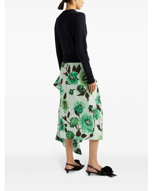 Erdem Blue Draped-Detail Cardigan