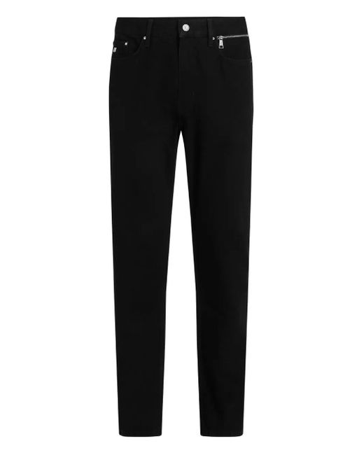 Karl Lagerfeld Black Logo-Patch Jeans for men