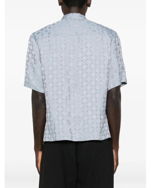 Sandro Gray Square Cross Loose-Fit Shirt for men