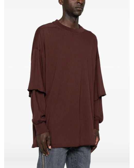 メンズ Rick Owens レイヤード ロングtシャツ Brown