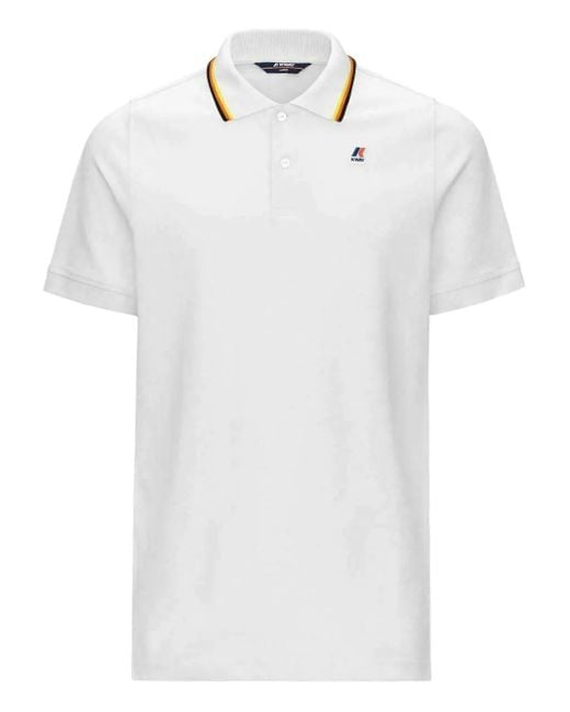 K-Way White Jud Tipped-Collar Polo Shirt for men