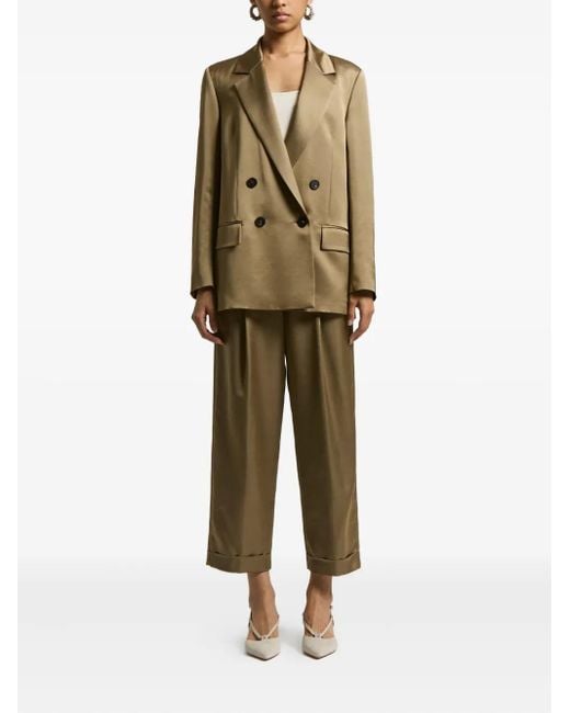 Peserico Natural Double-Breasted Satin Blazer