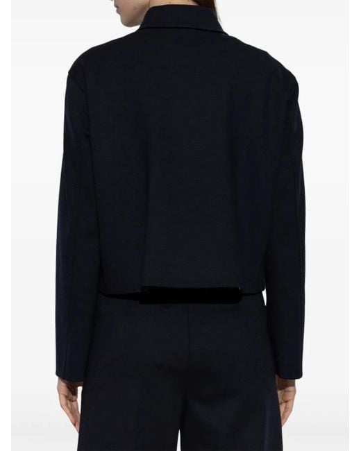 Max Mara Blue Patch-Pocket Button Blazer