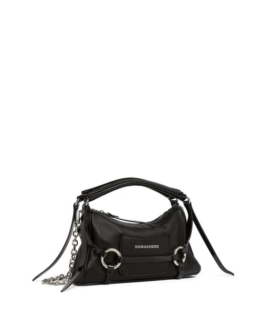DSquared² Black Leather Shoulder Bag