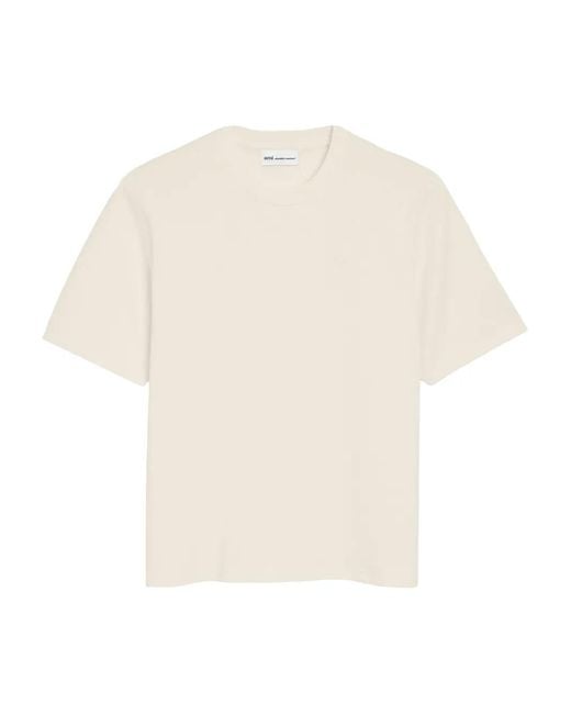 AMI White Big "Ami De Coeur" Embossed Tshirt