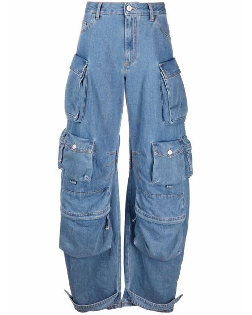 The Attico Blue Fern Cargo Jeans