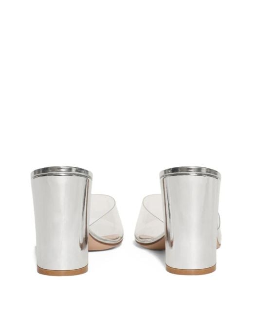 Gianvito Rossi White 85Mm Block-Heel Clear Sandals