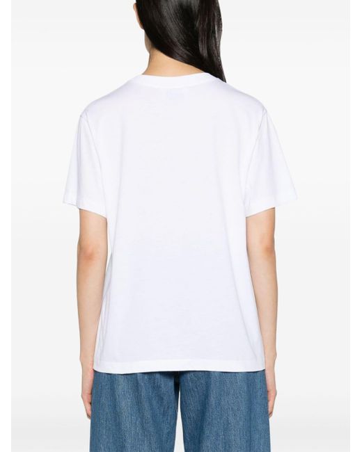 Moschino Jeans White Logo-print Cotton T-shirt