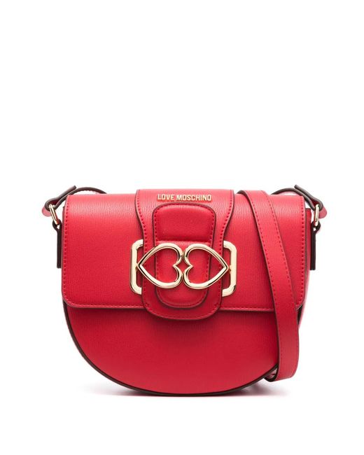 Love Moschino Pink Heart-Plaque Crossbody Bag
