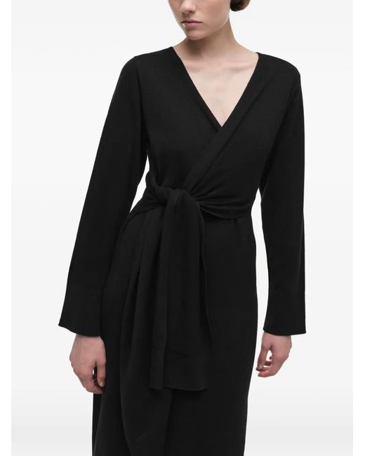 Jonathan Simkhai Black Skyla Tie-Waist Cotton Midi Dress
