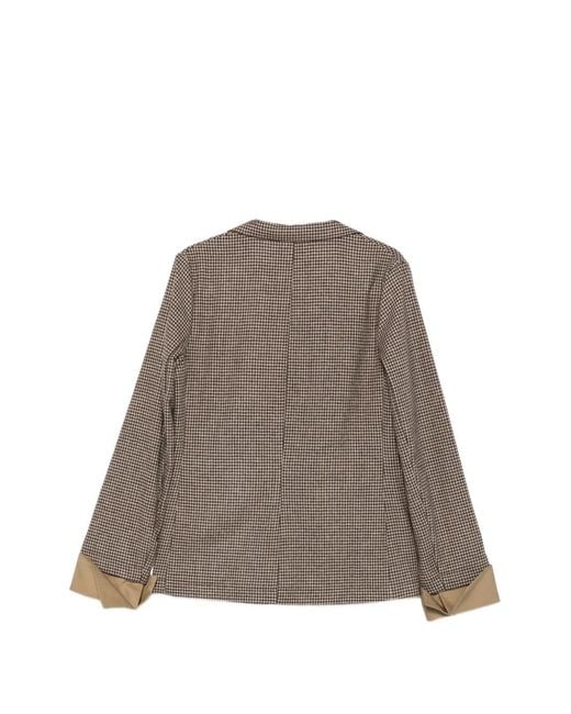 Jejia Brown Harry Houndstooth-Pattern Blazer