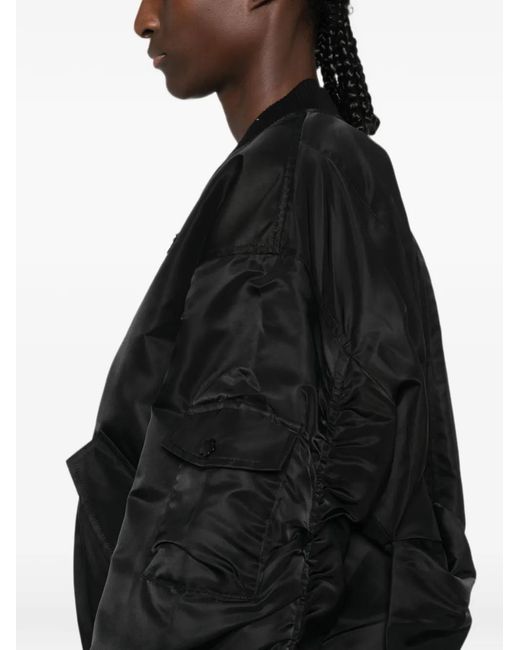 CECILIE BAHNSEN Black Bow-Detail Ruched Jacket