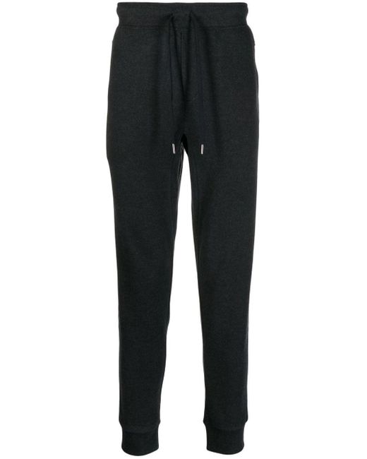 Polo Ralph Lauren Cotton Drawstringwaist Tapered Track Pants in Black