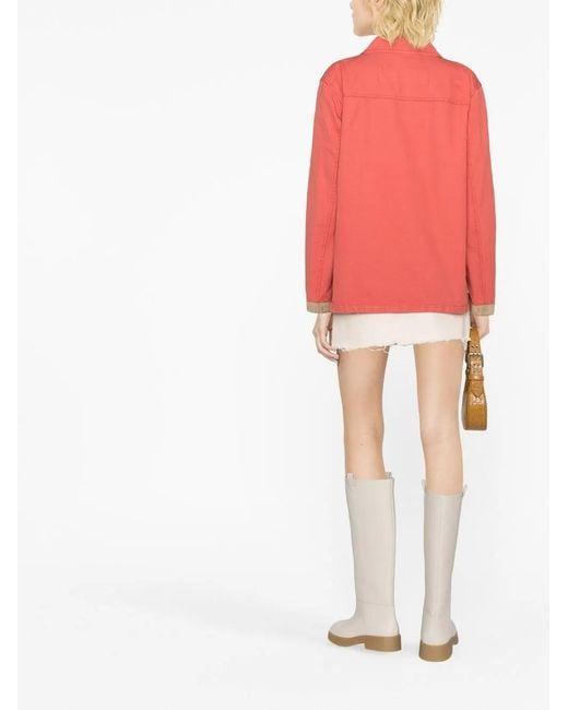 Fay Pink Cotton Shirt Jacket