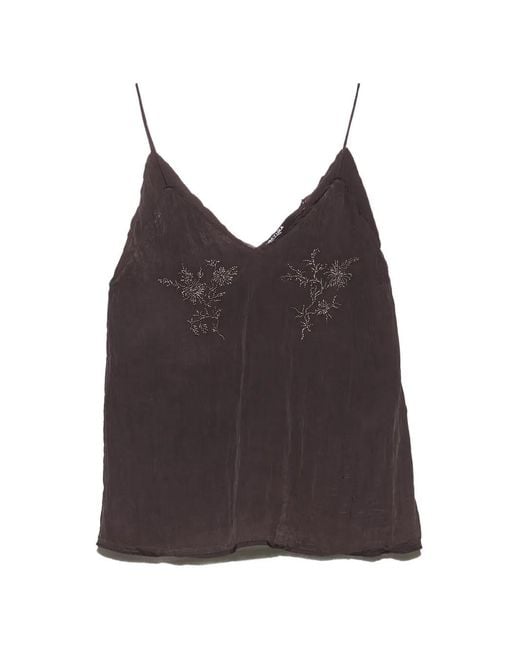 Bimba Y Lola Brown Straight Top With Stones