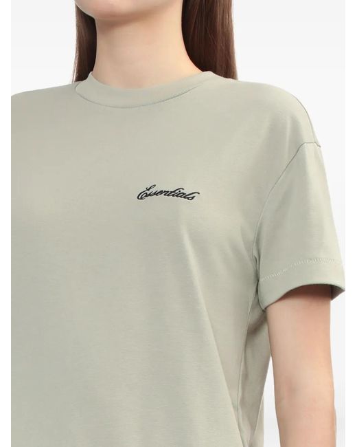 Fear Of God Green Embroidered-Logo Cotton T-Shirt