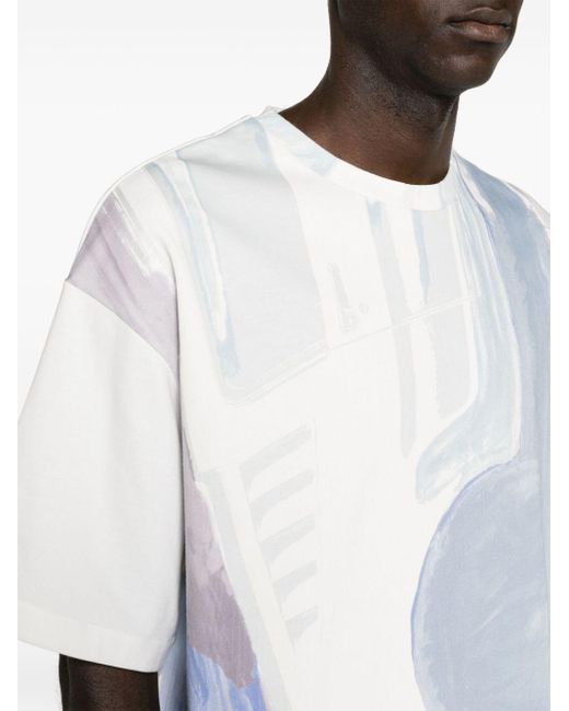 Jil Sander Blue Liquid-print Cotton T-shirt for men