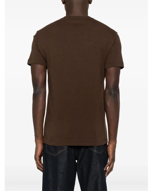 Polo Ralph Lauren Brown Embroidered-Logo T-Shirt for men