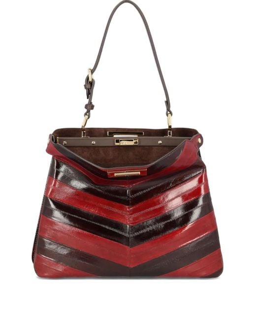 Borsa A Spalla Peekaboo Soft Media di Fendi in Red