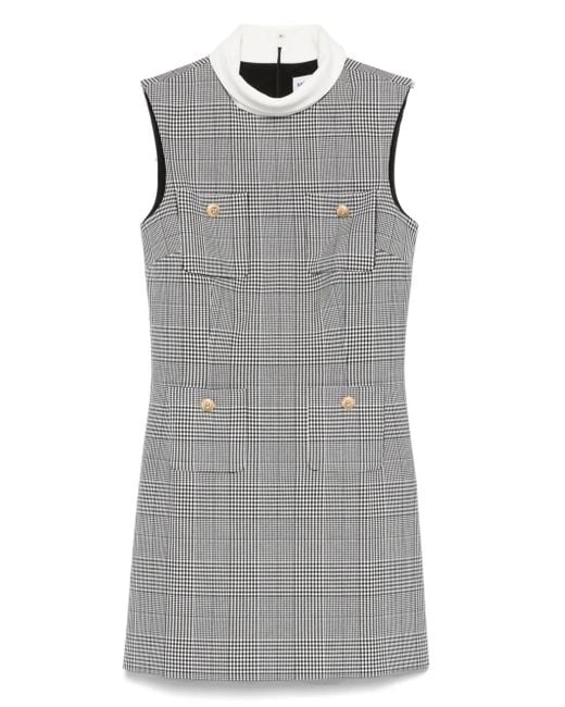 Self-Portrait Gray Prince of Wales-check mini dress