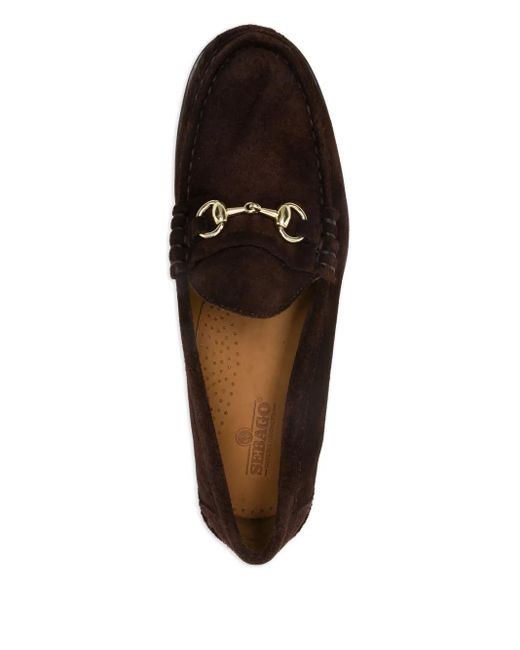 Sebago Brown Horsebit Suede Loafers for men