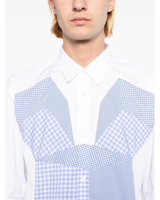 Comme des Garçons White Gingham Panel Shirt for men