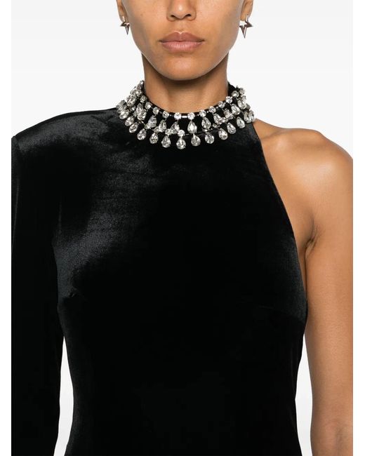 Nissa Black Crystal-Embellished Dress