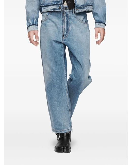 Maison Margiela Blue Raw-cut Straight-leg Jeans for men