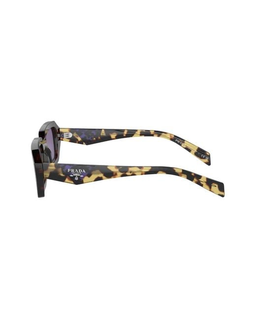 Prada Purple Tortoiseshell-Effect Rectangular Sunglasses