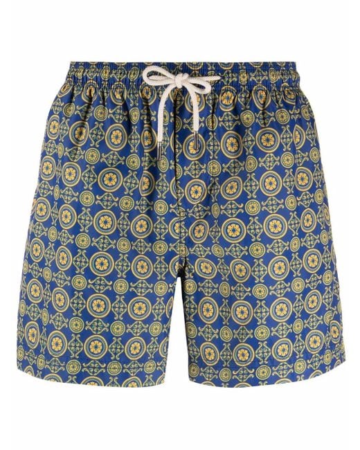 Peninsula Badeshorts Mit Geometrischem Print in Blue für Herren