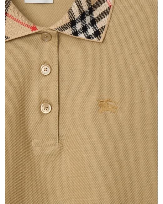 Vestido tipo polo de algodón Burberry de color Natural