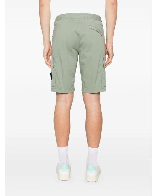 メンズ Stone Island バッジ ショートパンツ Green