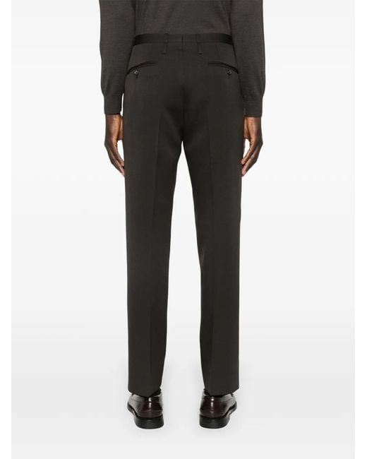 Corneliani Black Belt-Loop Pocket Trousers for men
