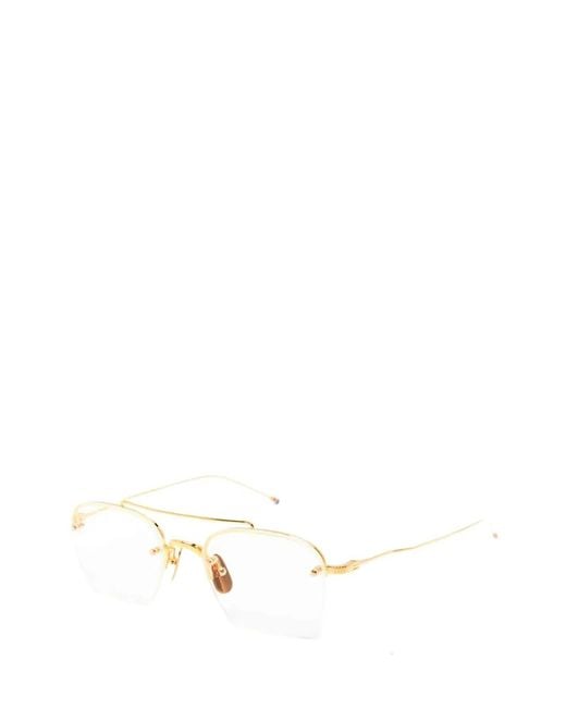Thom Browne Metallic Browline-Frame Glasses