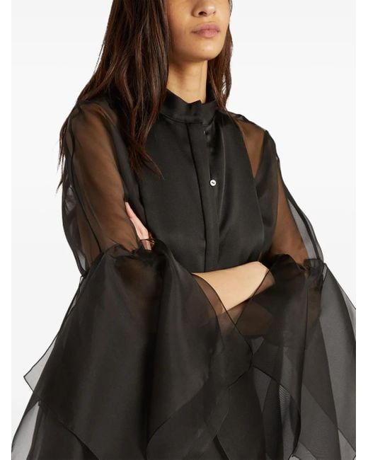Genny Black Sheer Blouse