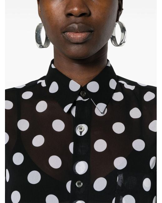 Comme des Garçons Black Semi-sheer Polka-dot Shirt