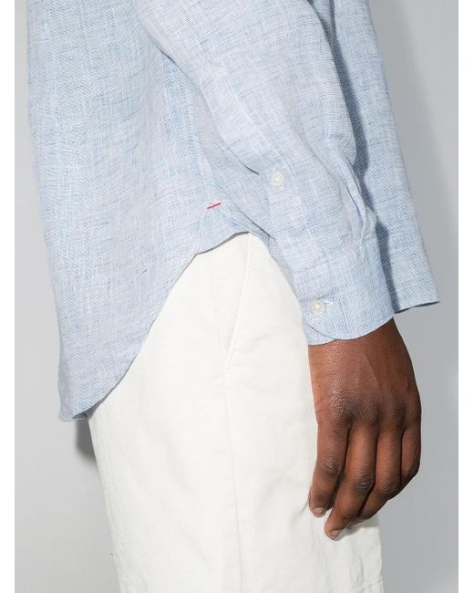 Orlebar Brown Blue Linen Shirt for men