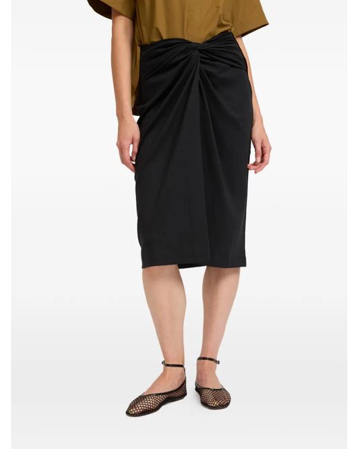 Yves Salomon Blue Draped Skirt