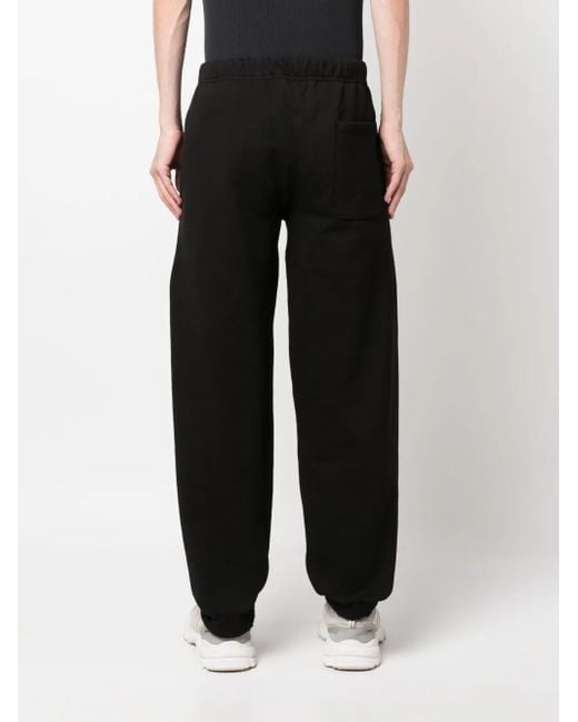 KENZO Black Logo-Embroidered Tapered Track Pants for men