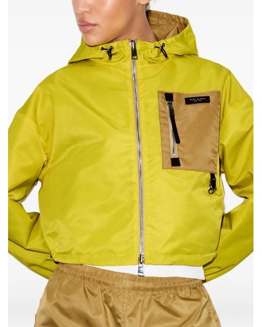 Tory Burch Yellow Reversible Cropped Nylon Jacket