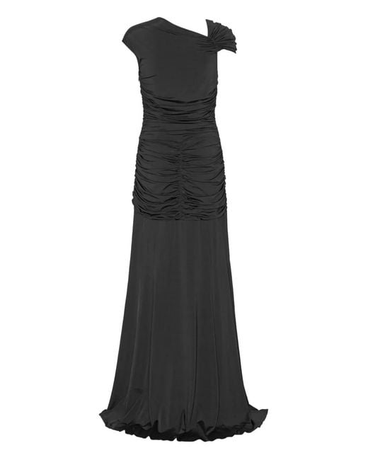 ROTATE BIRGER CHRISTENSEN Black Maxi Asymmetric Dress