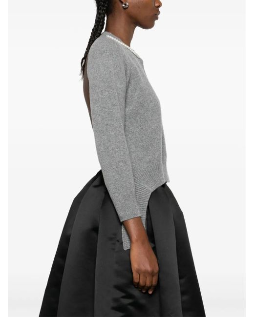 Simone Rocha Gray Open-Back Cardigan