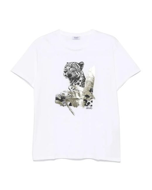 Liu Jo T-Shirt Met Grafische Print in het White