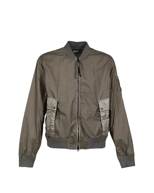 C P Company Brown Bi-Tm Mixed Lens Bomber Jacket for men
