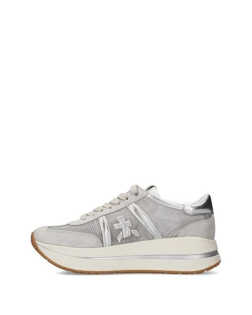 Premiata White Bethcoin Panelled Platform Sneakers