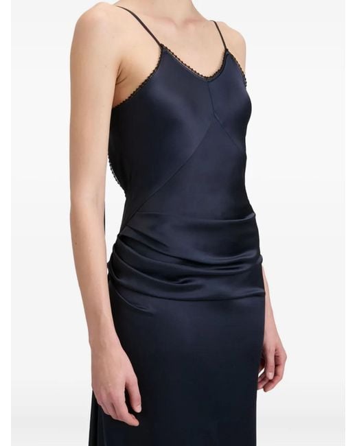 Victoria Beckham Blue Lace-Detail Cami Dress