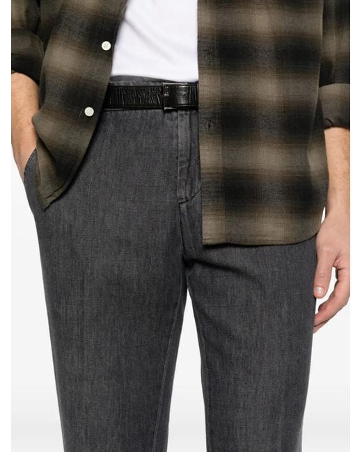 Dondup Gray Front-Pleat Trousers for men