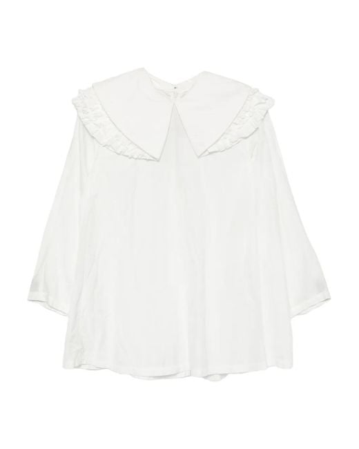 Comme des Garçons White Ruffled Blouse