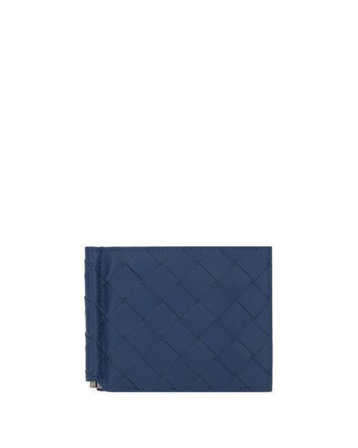 メンズ Bottega Veneta Intrecciato Leather Wallet Blue